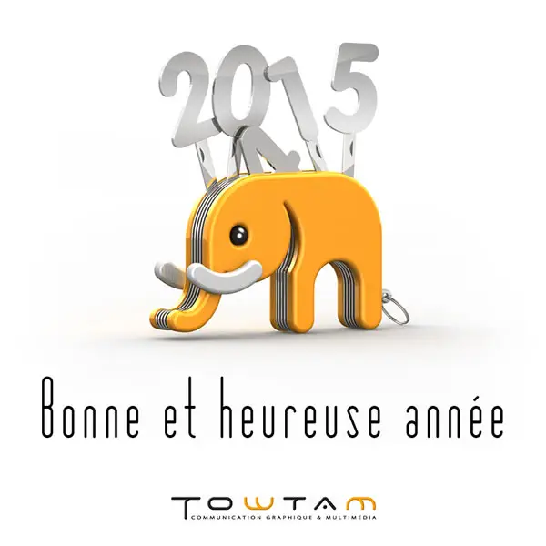 Design graphique 3d Voeux Towtam 2015