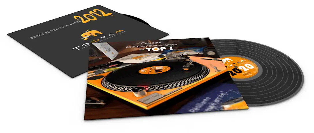 Design graphique 3d disques vinyle Towtam