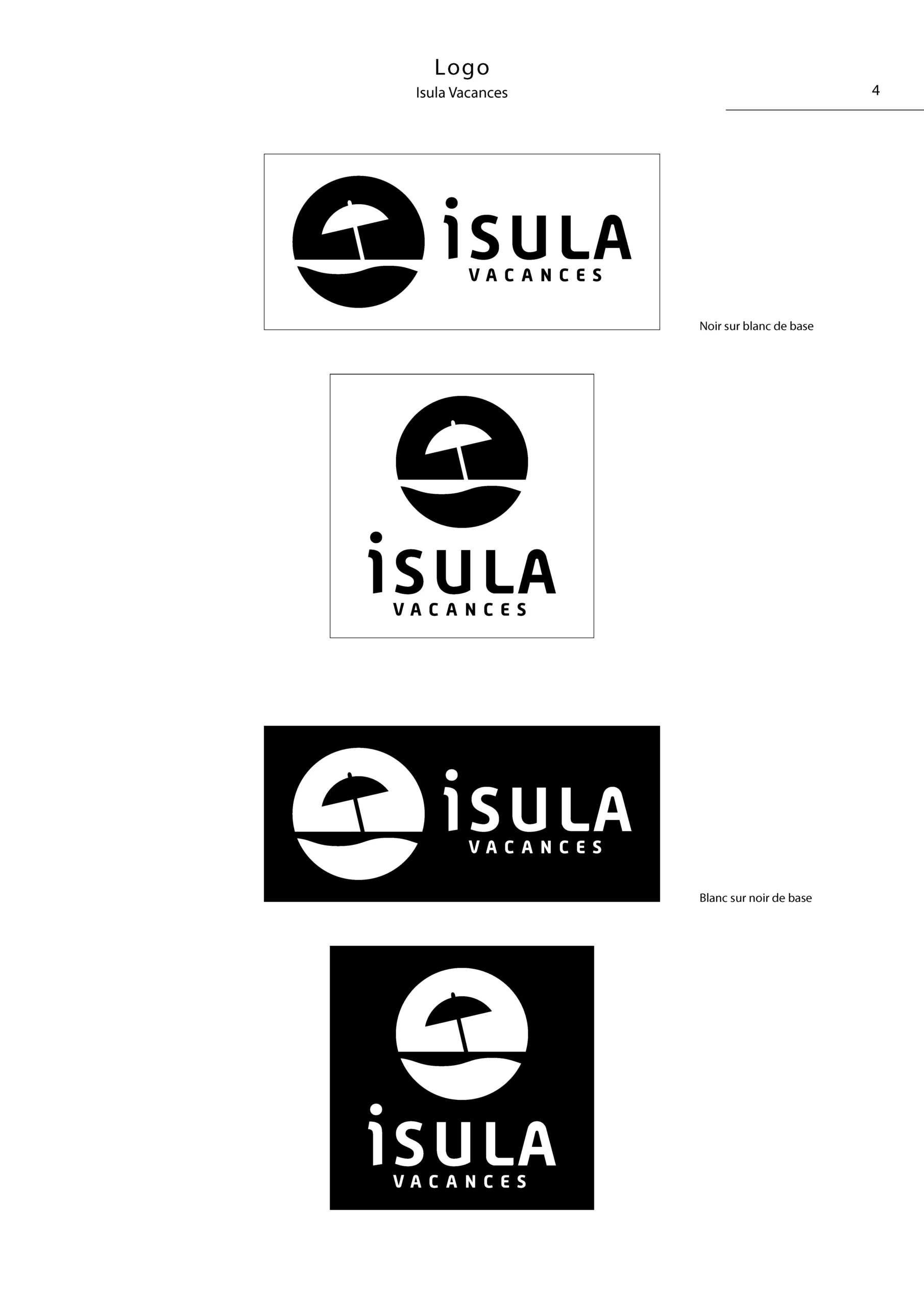 Charte graphique simplifiée du logo Isula Vacances Page 4