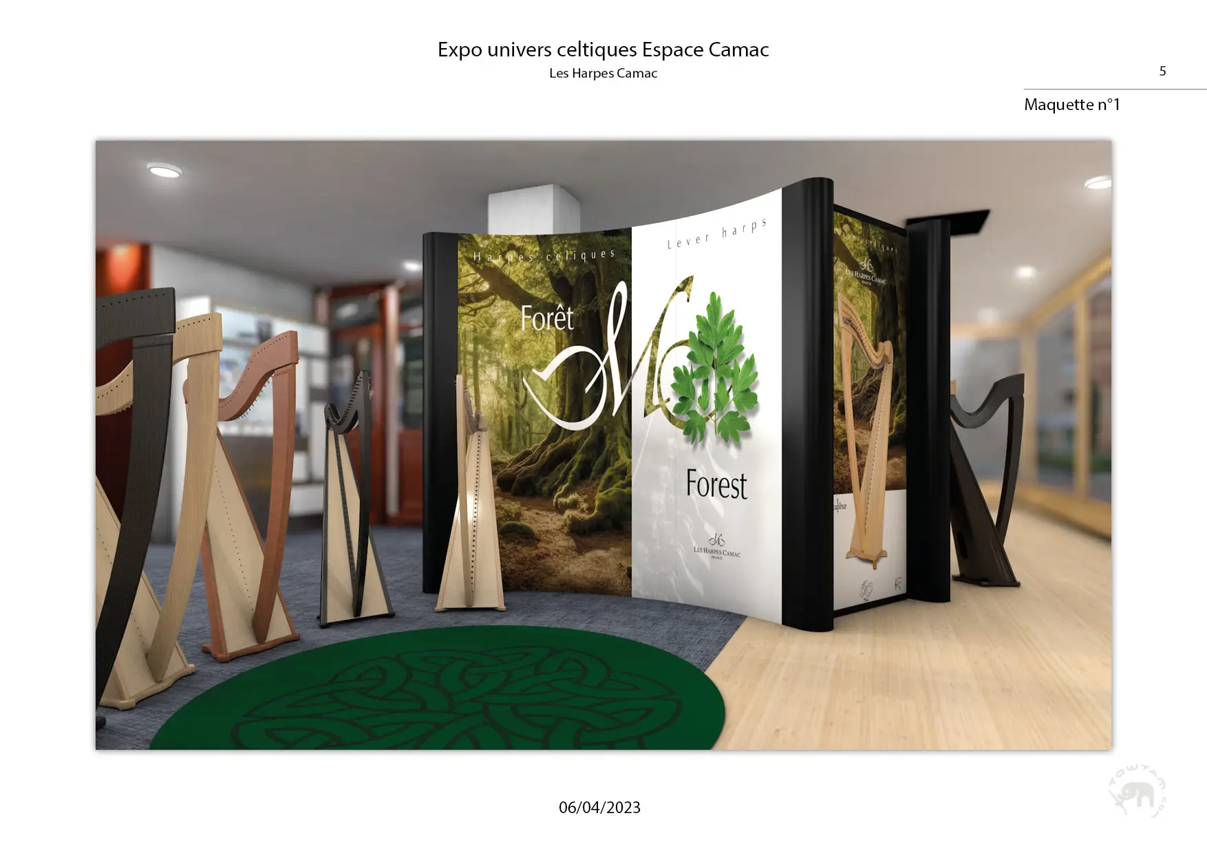 Projet 3d avec création graphique d’aménagement d’espace d’exposition au magasin Camac de Paris Page 5