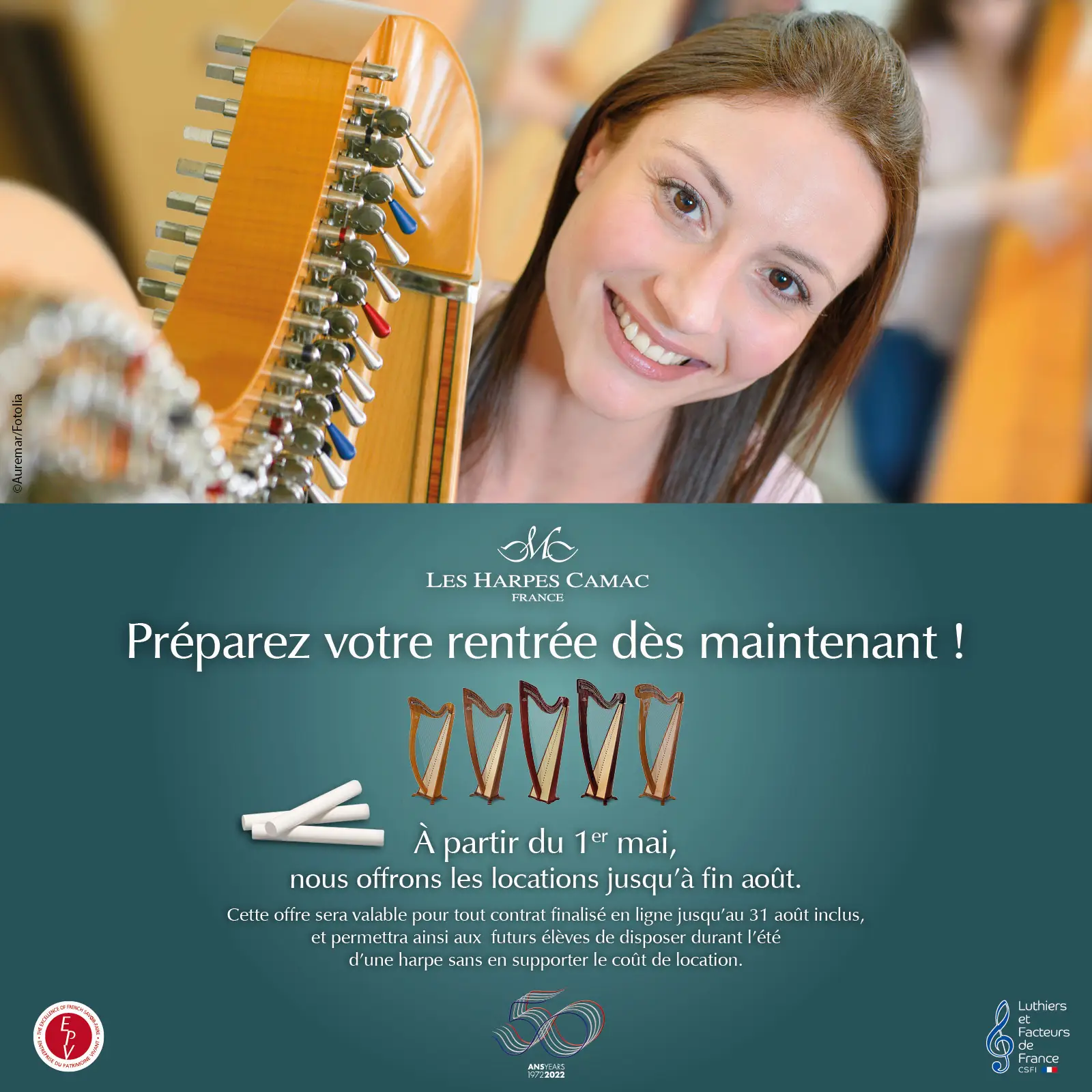 Maq1a-Bannière Offre promotionnelle de location de harpes celtique 2023-Instagram-1600x1600px