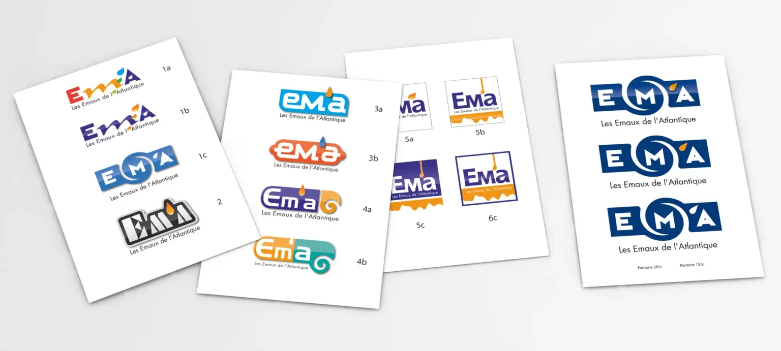 Planches projets logo EM'A Les Emaux de l'Atlantique