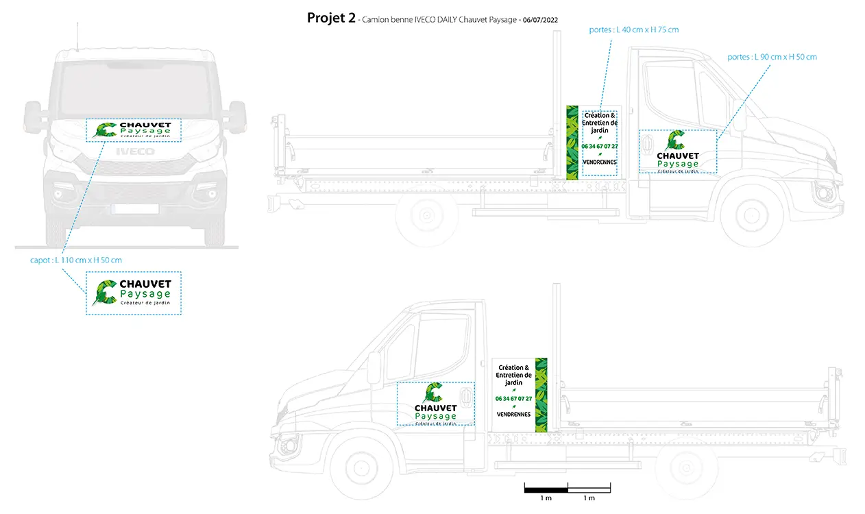 Camion benne IVECO DAILY JPM Chauvet Paysage