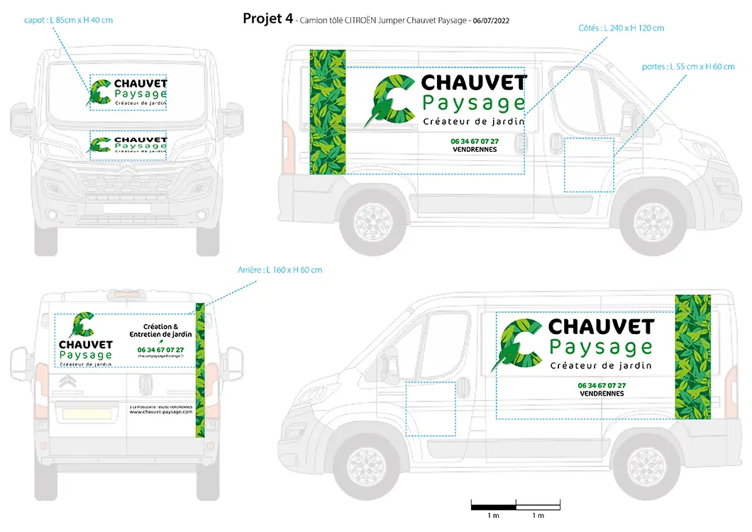 Camion tôlé CITROËN Jumper Chauvet Paysage