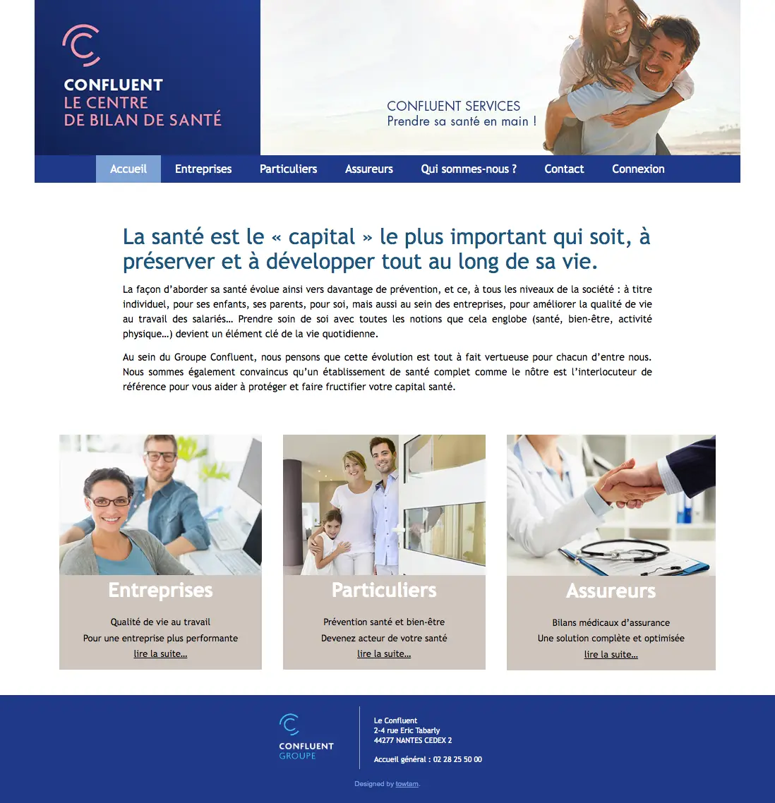 Site web Le Centre de Bilan de Santé Le Confluent